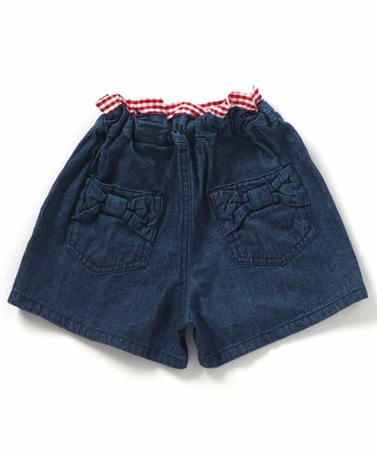 Japanese children's clothing apres les cours two-tone high-waisted bow pocket shorts 80-140cm girls summer PANTS 