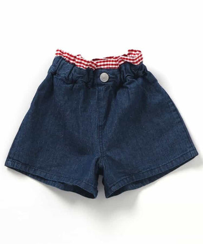 Japanese children's clothing apres les cours two-tone high-waisted bow pocket shorts 80-140cm girls summer PANTS 