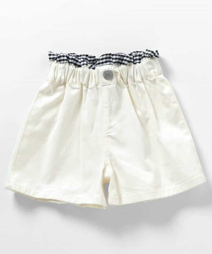 Japanese children's clothing apres les cours two-tone high-waisted bow pocket shorts 80-140cm girls summer PANTS 