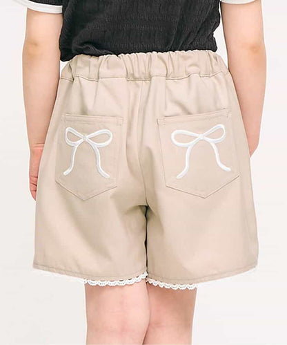日本童裝 apres les cours 蝴蝶結刺繡短褲 80-140cm 女童款 夏季 PANTS
