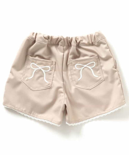 日本童裝 apres les cours 蝴蝶結刺繡短褲 80-140cm 女童款 夏季 PANTS