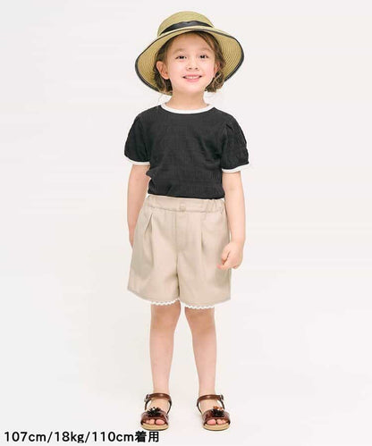 日本童裝 apres les cours 蝴蝶結刺繡短褲 80-140cm 女童款 夏季 PANTS