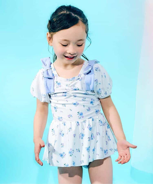 Japanese children's clothing apres les cours UV protection bow one-piece swimsuit 80-140cm girls summer swimsuit special edition 