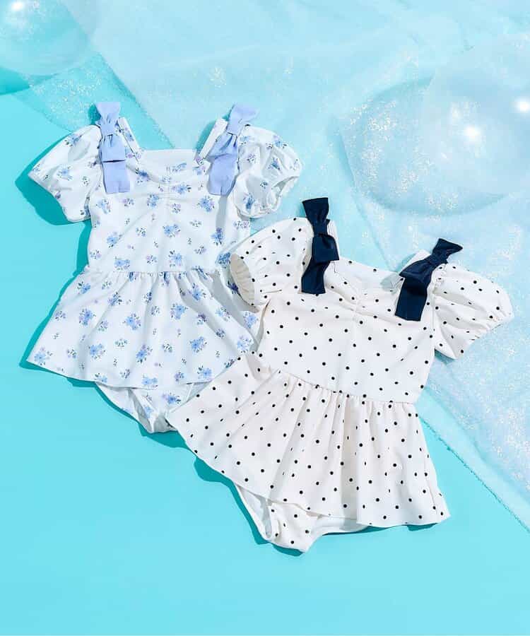 Japanese children's clothing apres les cours UV protection bow one-piece swimsuit 80-140cm girls summer swimsuit special edition 