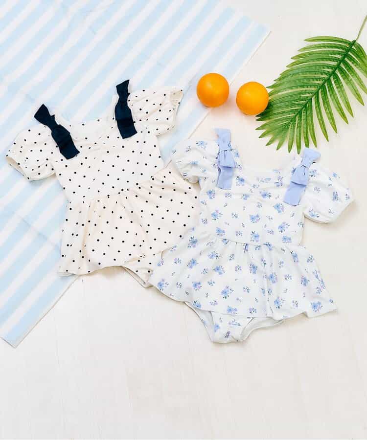 Japanese children's clothing apres les cours UV protection bow one-piece swimsuit 80-140cm girls summer swimsuit special edition 