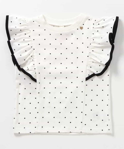 Japanese children's clothing apres les cours UV protection, contact cool, water-absorbing, quick-drying ruffle sleeve top 80-140cm girls summer TOPS 