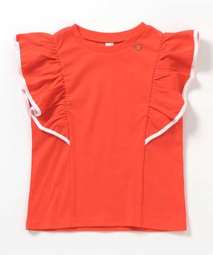 Japanese children's clothing apres les cours UV protection, contact cool, water-absorbing, quick-drying ruffle sleeve top 80-140cm girls summer TOPS 