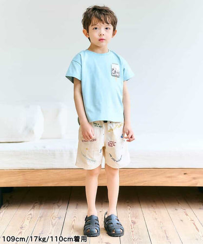 Japanese children's clothing apres les cours water-absorbing quick-drying UV-resistant touch-cooling cute pocket top 80-130cm boys/girls summer TOPS 