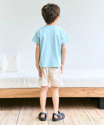 Japanese children's clothing apres les cours water-absorbing quick-drying UV-resistant touch-cooling cute pocket top 80-130cm boys/girls summer TOPS 