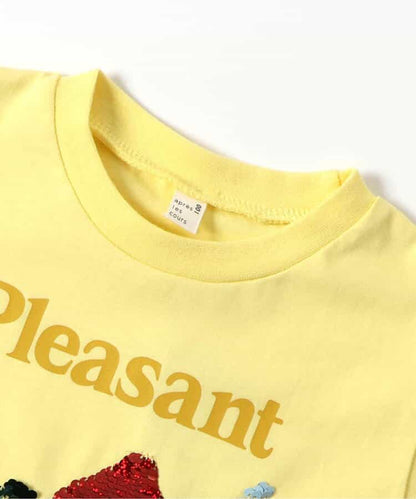Japanese children's clothing apres les cours sequin pattern top 80-140cm boys/girls summer TOPS 