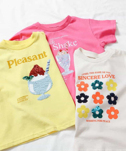 Japanese children's clothing apres les cours sequin pattern top 80-140cm boys/girls summer TOPS 