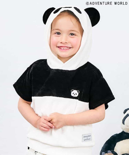 Japanese children's clothing apres les cours x Adventure World contact cool cute panda shape top 80-130cm boys/girls summer TOPS 