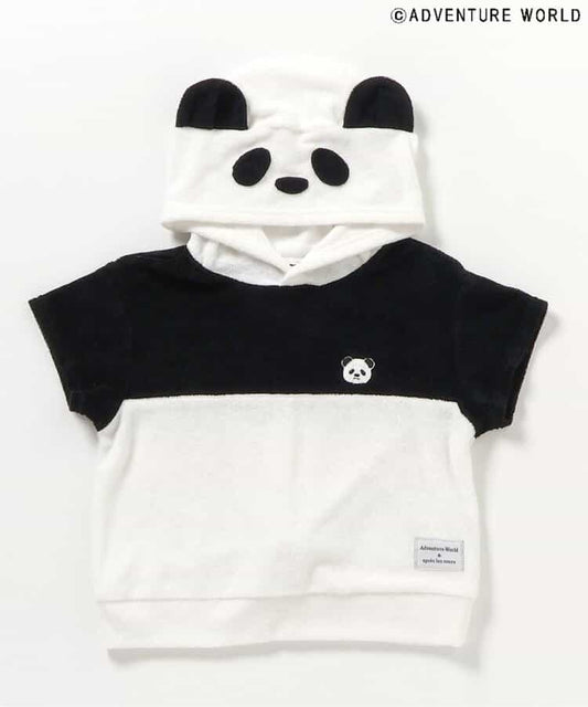 Japanese children's clothing apres les cours x Adventure World contact cool cute panda shape top 80-130cm boys/girls summer TOPS 