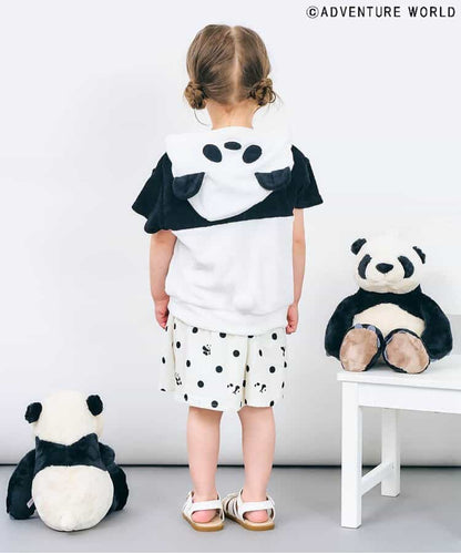 Japanese children's clothing apres les cours x Adventure World contact cool cute panda shape top 80-130cm boys/girls summer TOPS 