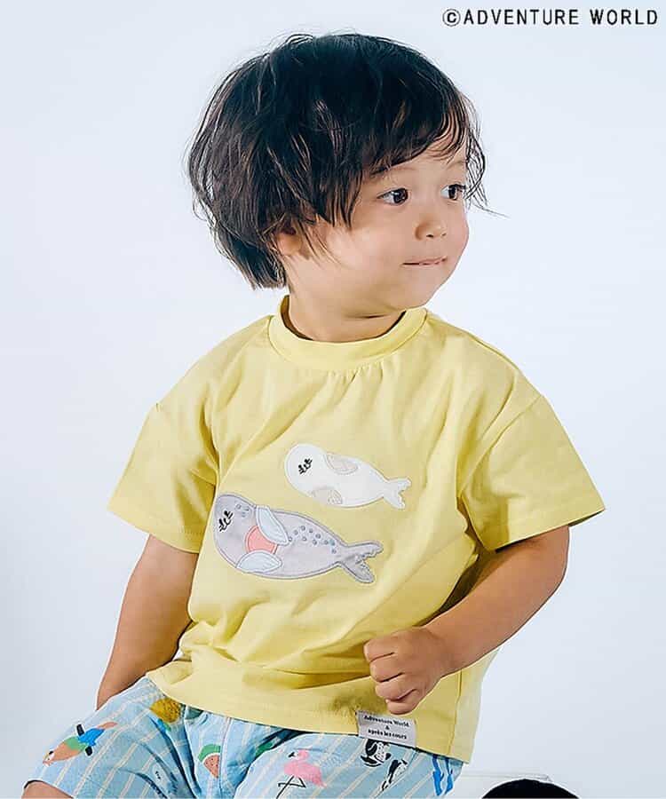 Japanese children's clothing apres les cours x Adventure World parent-child cute animal tops 80-130cm boys/girls summer TOPS 