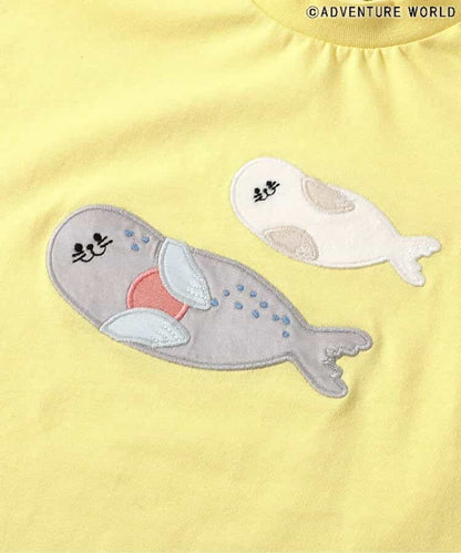 Japanese children's clothing apres les cours x Adventure World parent-child cute animal tops 80-130cm boys/girls summer TOPS 