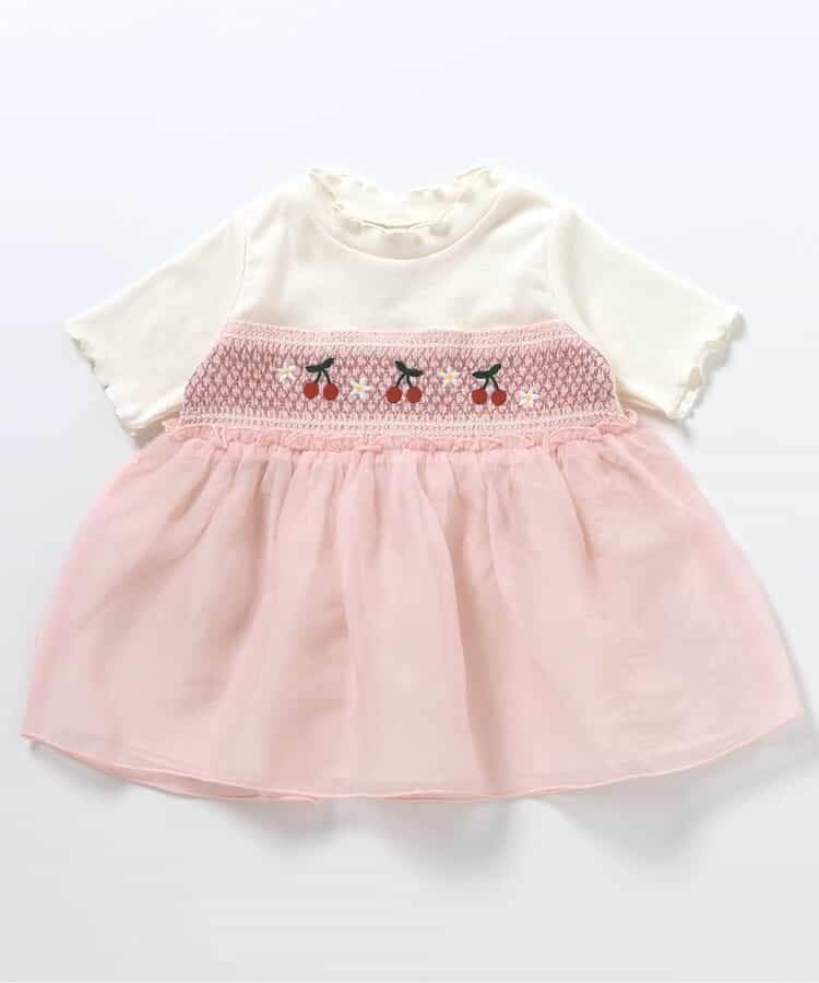 Japanese children's clothing apres les cours Shellmotif fruit embroidery patchwork top 80-140cm girls summer TOPS 