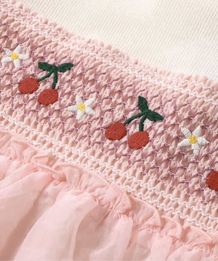 Japanese children's clothing apres les cours Shellmotif fruit embroidery patchwork top 80-140cm girls summer TOPS 