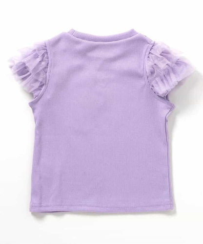 Japanese children's clothing apres les cours cool to the touch Shellmotif shell yarn sleeve top 80-140cm girls summer TOPS 