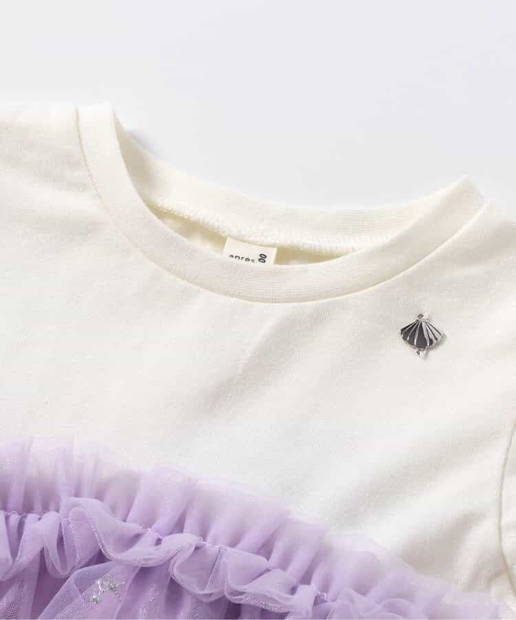Japanese children's clothing apres les cours Shellmotif shell embroidered top 80-140cm girls summer TOPS 
