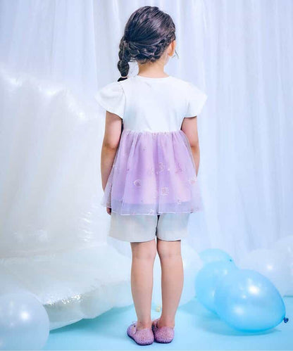 Japanese children's clothing apres les cours Shellmotif shell embroidered top 80-140cm girls summer TOPS 