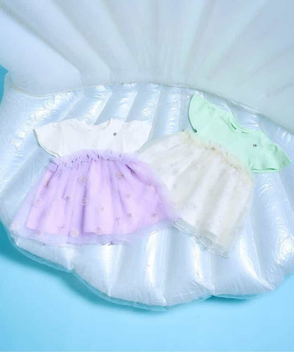 Japanese children's clothing apres les cours Shellmotif shell embroidered top 80-140cm girls summer TOPS 
