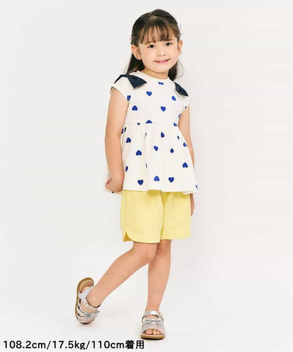 Japanese children's clothing apres les cours contact cool shoulder bow ruffle top 80-140cm girls summer TOPS 