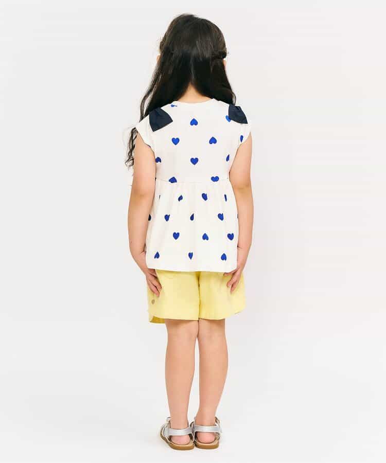 Japanese children's clothing apres les cours contact cool shoulder bow ruffle top 80-140cm girls summer TOPS 