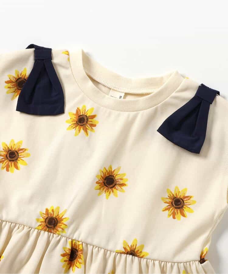 Japanese children's clothing apres les cours contact cool shoulder bow ruffle top 80-140cm girls summer TOPS 