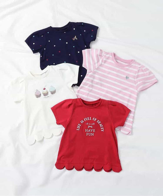 Japanese children's clothing apres les cours contact cool print top 80-140cm girls summer TOPS 