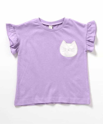 Japanese children's clothing apres les cours lace sleeves printed top 80-140cm girls summer TOPS 