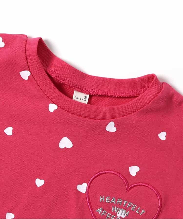 Japanese children's clothing apres les cours lace sleeves printed top 80-140cm girls summer TOPS 
