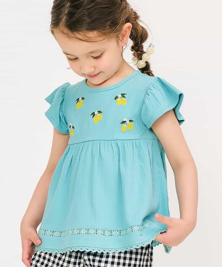Japanese children's clothing apres les cours fruit pattern embroidered top 80-140cm girls summer TOPS 