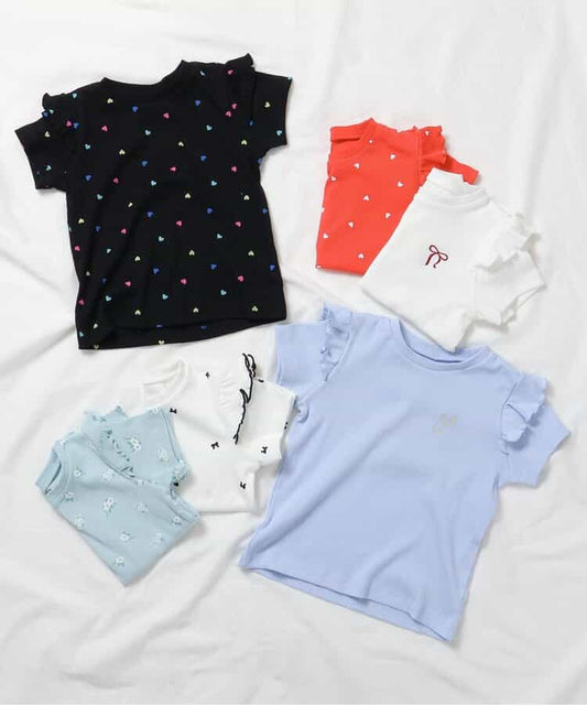 Japanese children's clothing apres les cours lace sleeve top 80-140cm girls summer TOPS 