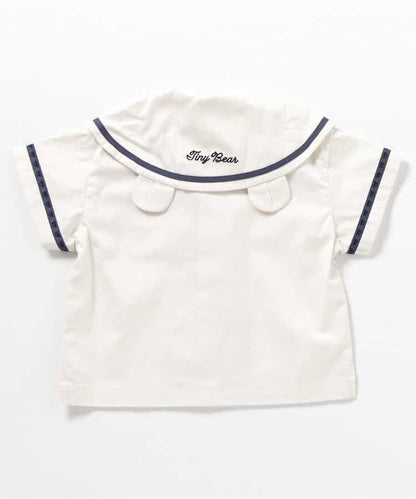 Japanese children's clothing apres les cours × tiny bear sailor-style shirt 80-120cm boys' summer TOPS 
