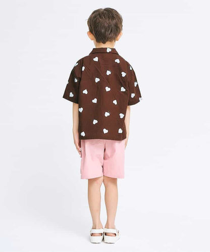 Japanese children's clothing apres les cours casual heart-shaped pocket shirt 80-130cm boys/girls summer TOPS 