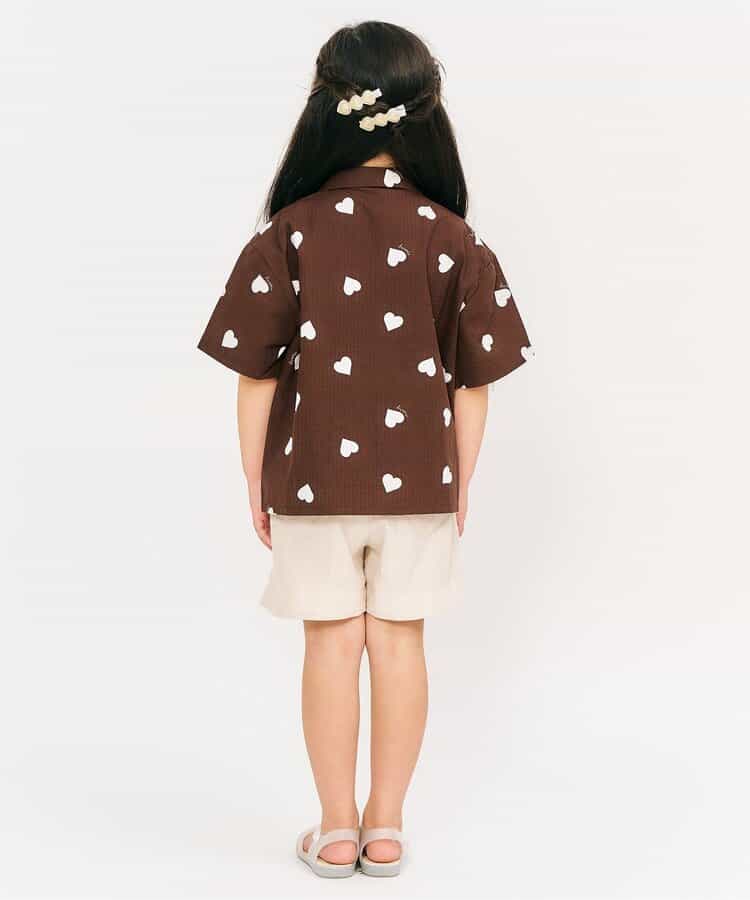 Japanese children's clothing apres les cours casual heart-shaped pocket shirt 80-130cm boys/girls summer TOPS 