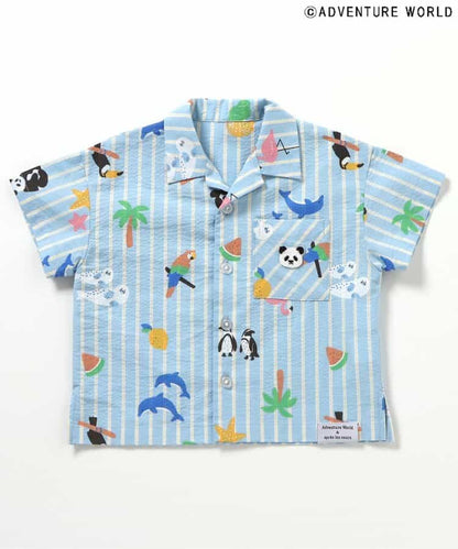 Japanese children's clothing apres les cours x Adventure World parent-child shirt 80-130cm boys/girls summer TOPS 