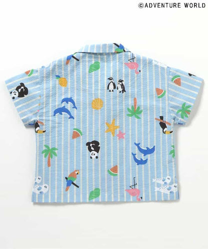 Japanese children's clothing apres les cours x Adventure World parent-child shirt 80-130cm boys/girls summer TOPS 