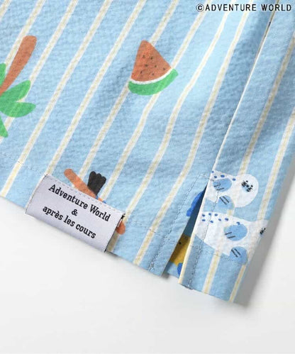 Japanese children's clothing apres les cours x Adventure World parent-child shirt 80-130cm boys/girls summer TOPS 
