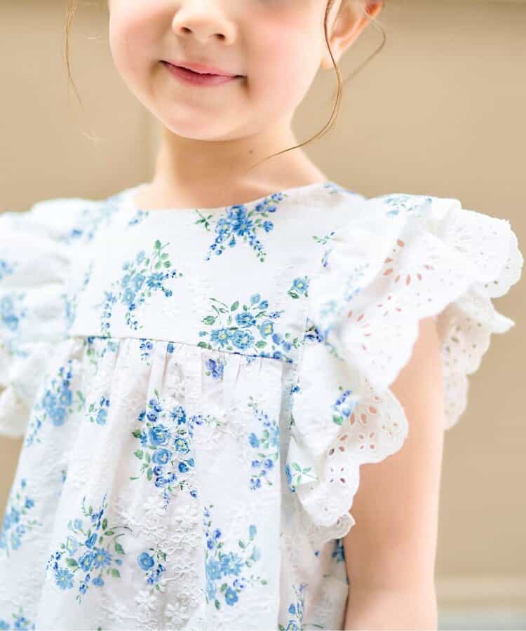 Japanese children's clothing apres les cours floral top 80-140cm girls summer TOPS 