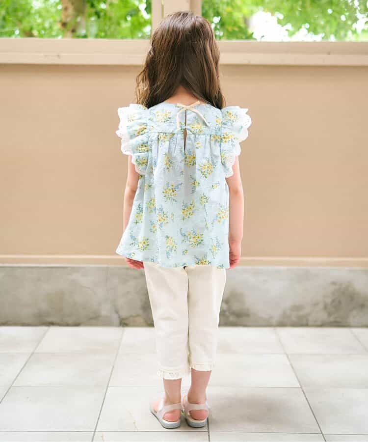 Japanese children's clothing apres les cours floral top 80-140cm girls summer TOPS 
