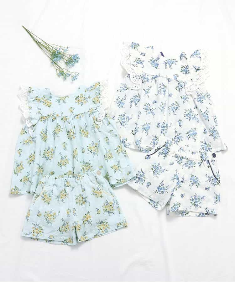 Japanese children's clothing apres les cours floral top 80-140cm girls summer TOPS 
