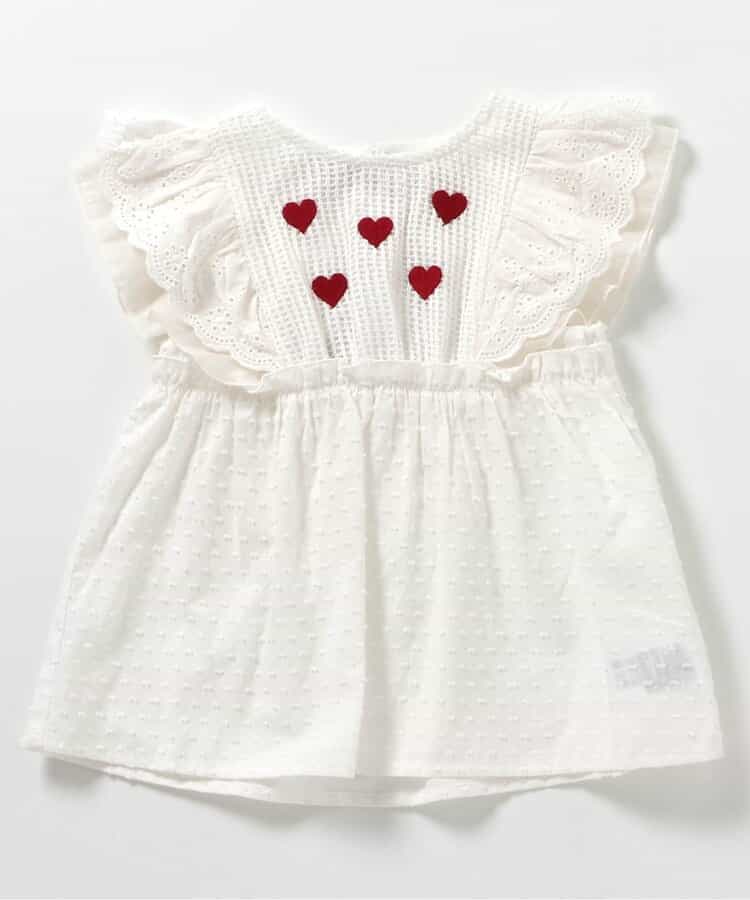 Japanese children's clothing apres les cours heart-shaped/sunflower embroidered top 80-140cm girls summer TOPS 