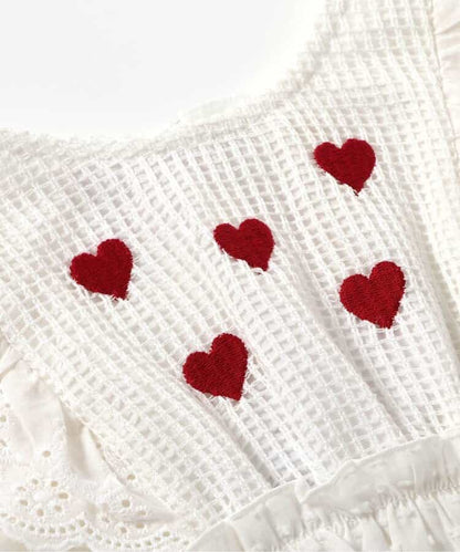 Japanese children's clothing apres les cours heart-shaped/sunflower embroidered top 80-140cm girls summer TOPS 
