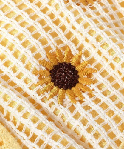 Japanese children's clothing apres les cours heart-shaped/sunflower embroidered top 80-140cm girls summer TOPS 