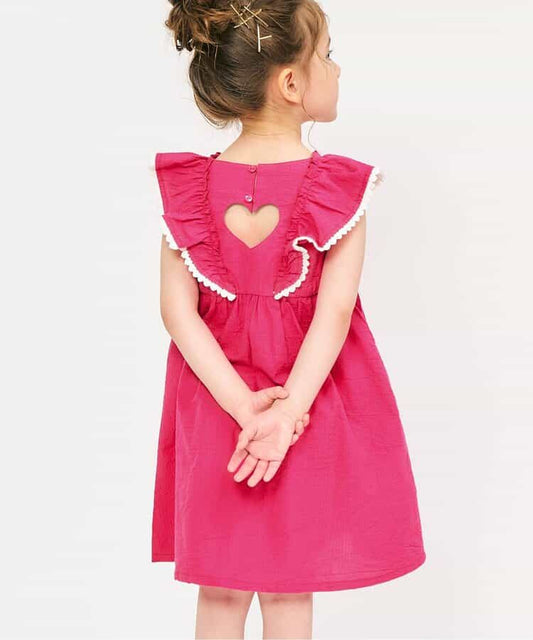Japanese children's clothing apres les cours heart-shaped lace ruffle dress 80-140cm girls summer dresses 