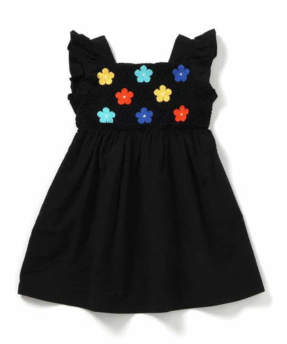 Japanese children's clothing apres les cours crochet heart and daisy embroidered dress 80-140cm girls summer dresses 
