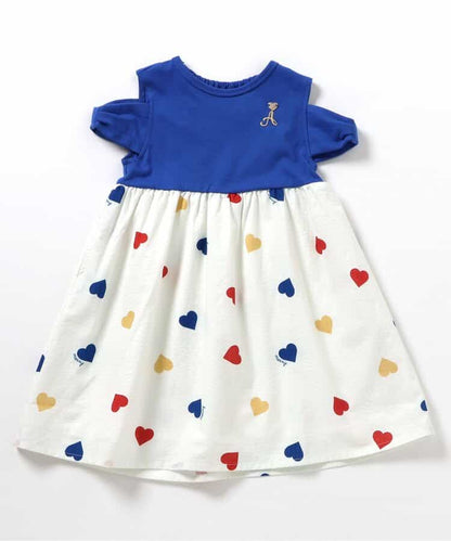Japanese children's clothing apres les cours off-the-shoulder patchwork dress 80-140cm girls summer dresses 