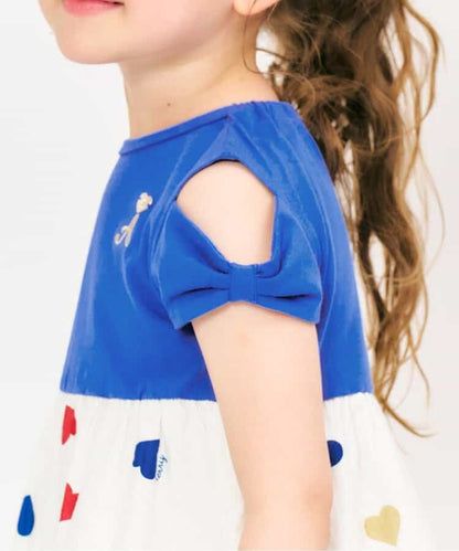 Japanese children's clothing apres les cours off-the-shoulder patchwork dress 80-140cm girls summer dresses 